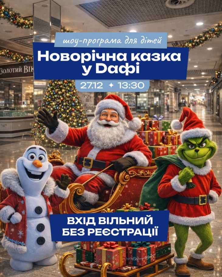 Дитячі новорічні свята у ТРЦ Дафі