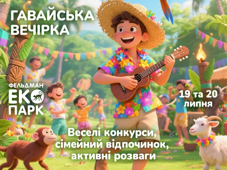 Гавайская вечеринка в Фельдман Экопарк Гавайская вечеринка в Фельдман Экопарк