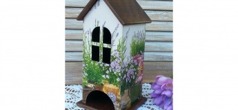 Декупаж чайного домика или часов