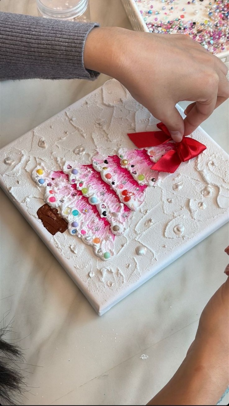 Новорічна картина фактурною пастою Новорічна картина фактурною пастою