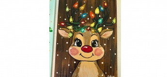 Картина акрилом "Олень"