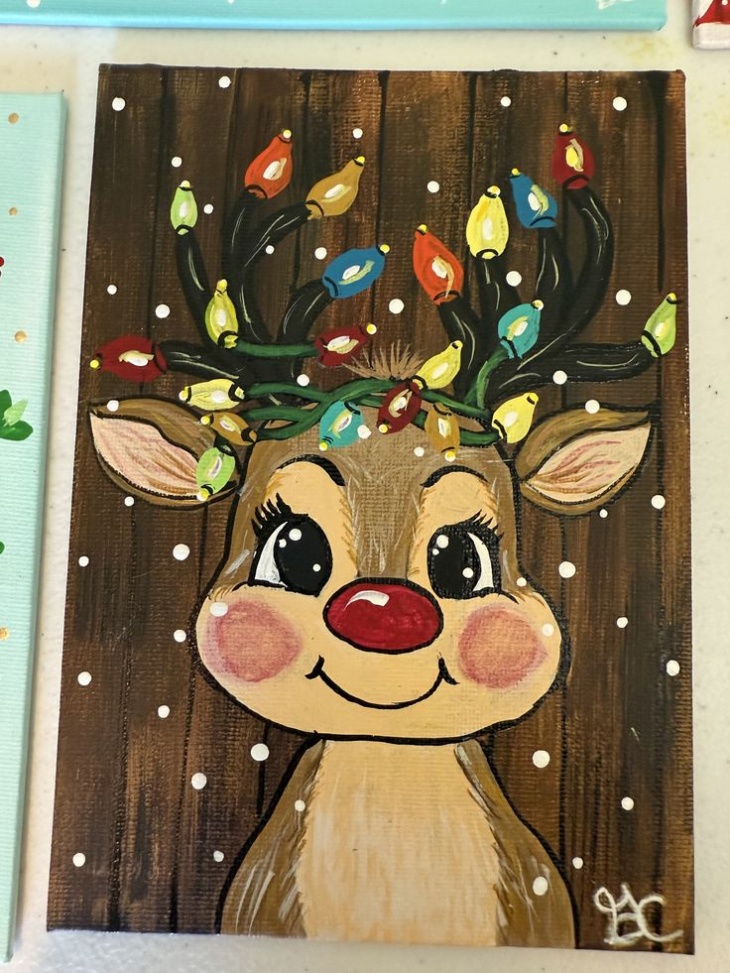 Картина акрилом "Олень"