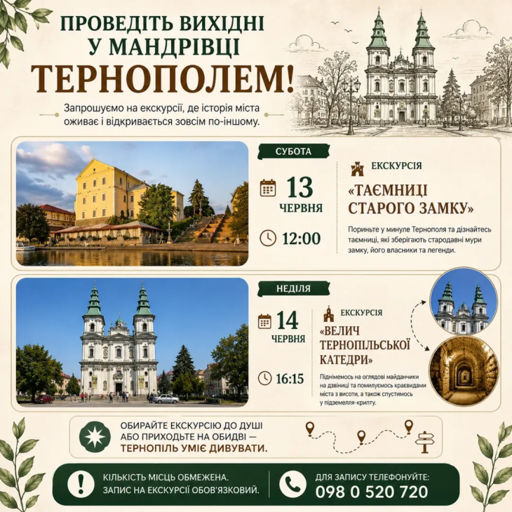 Розклад екскурсій на вихідні