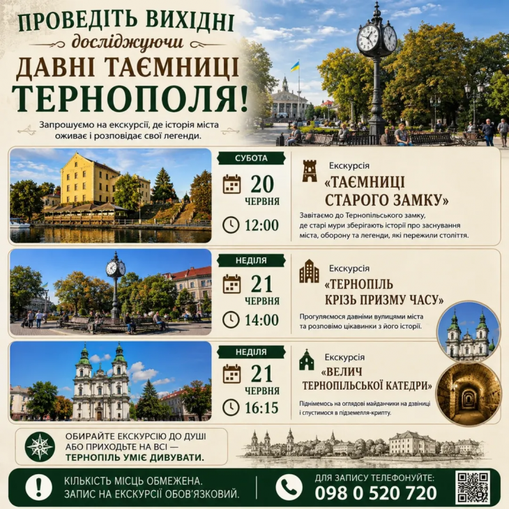 Розклад екскурсій на вихідні