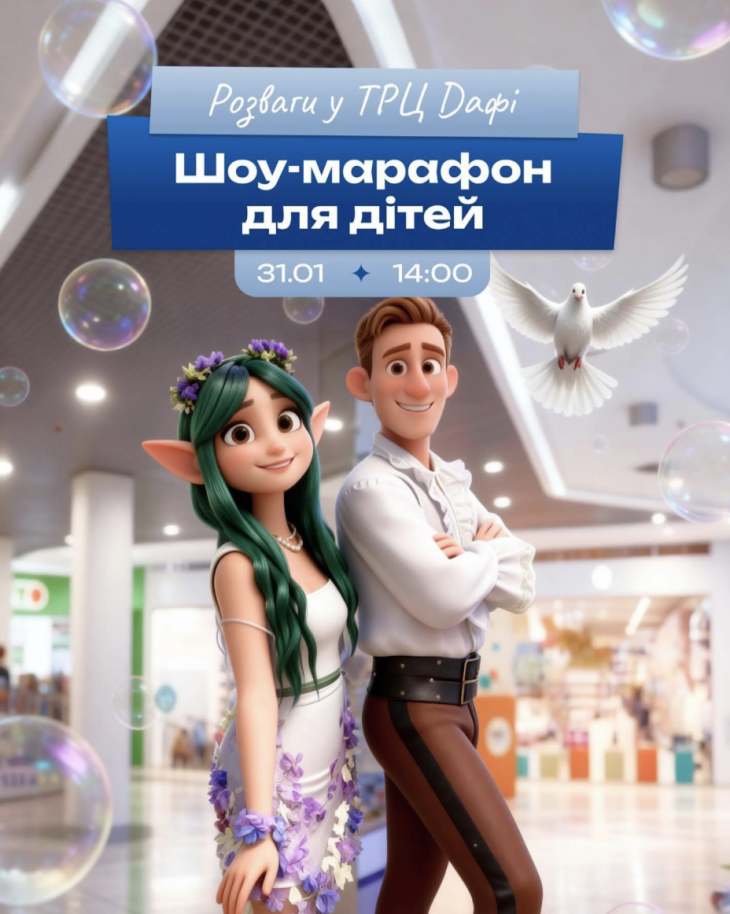 Увлекательная детская программа в ТРЦ "Дафи" Увлекательная детская программа в ТРЦ "Дафи"