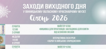 Анонс заходів вихідного дня на січень