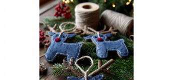 Игрушки на елку из джинса