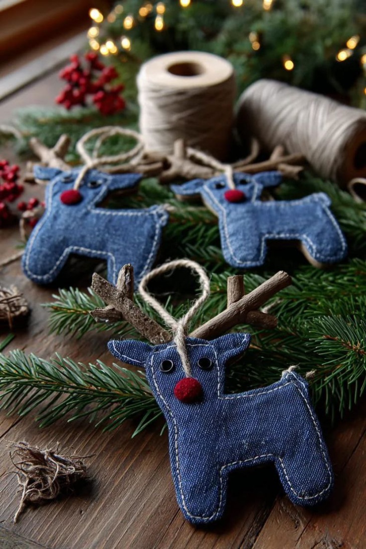 Іграшки на ялинку з джинсу Іграшки на ялинку з джинсу