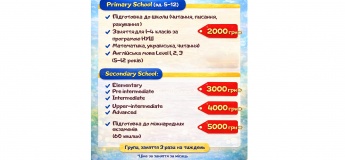 Англійська мова, підготовка до школи. Математика, логіка, українська мова та читання