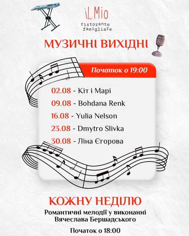 Музыкальные выходные в Il Mio Ristorante