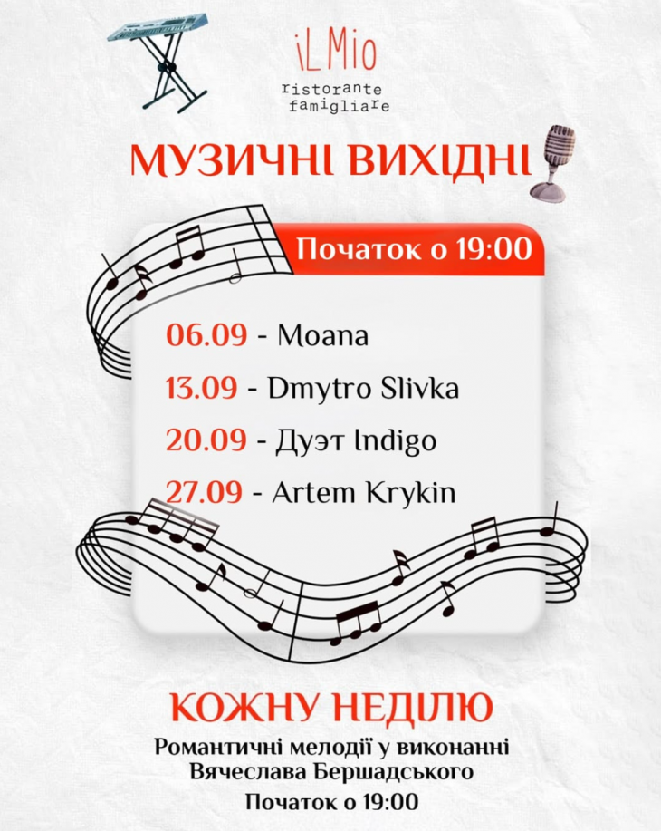 Музыкальные выходные в Il Mio Ristorante