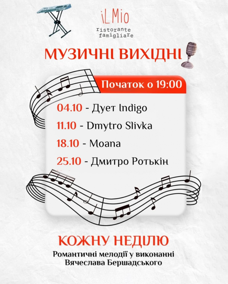 Музыкальные выходные в Il Mio Ristorante