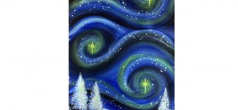 Картина акрилом. Північне сяйво