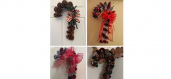 Декор на двері з шишок