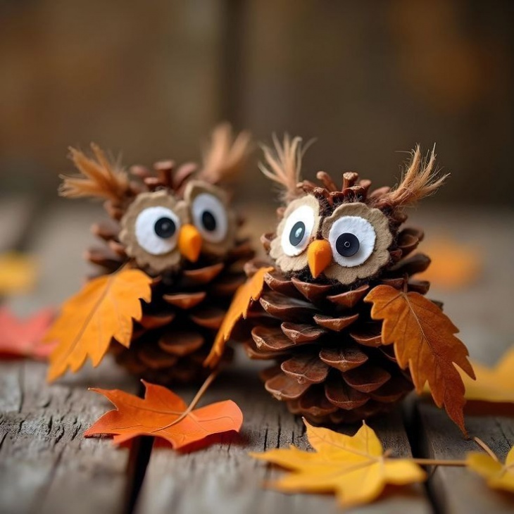 Совята из шишек Совята из шишек