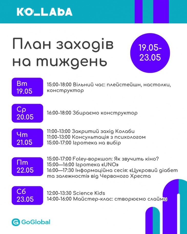 План заходів на тиждень у Ko_Laba План заходів на тиждень у Ko_Laba