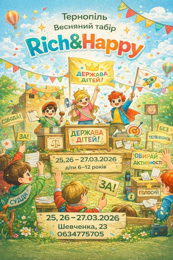 Весняний табір "Rich&Happy" у Тернополі!