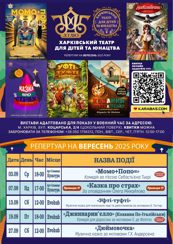 Репертуар харківського театру для дітей та юнацтва Репертуар харківського театру для дітей та юнацтва