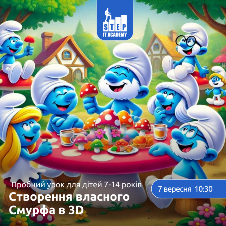 Створення власного Смурфа у 3D - безкоштовний пробний урок Створення власного Смурфа у 3D - безкоштовний пробний урок