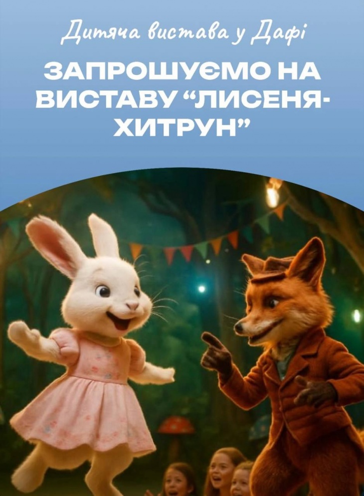 Дитяча вистава у Дафі Весела та повчальна вистава "Лисеня-хитрун"