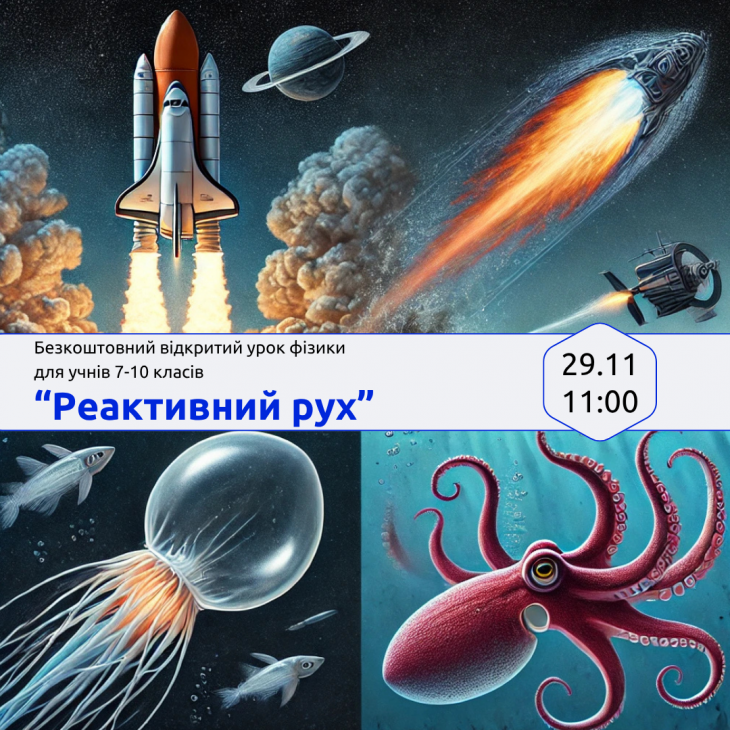 Безкоштовний пробний урок фізики "Реактивний рух" Безкоштовний пробний урок фізики "Реактивний рух"
