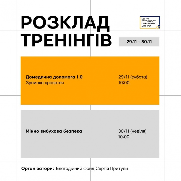 Розклад тренінгів ЦГЦ