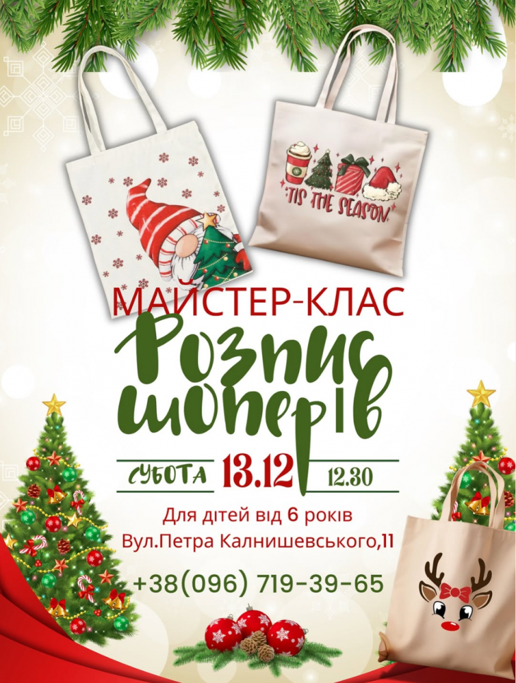 Новогодний мастер-класс "Роспись шоперов" Новогодний мастер-класс "Роспись шоперов"