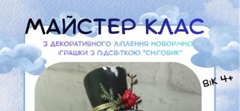 Майстер-клас з декоративного ліплення новорічної іграшки з підсвіткою "Сніговик"
