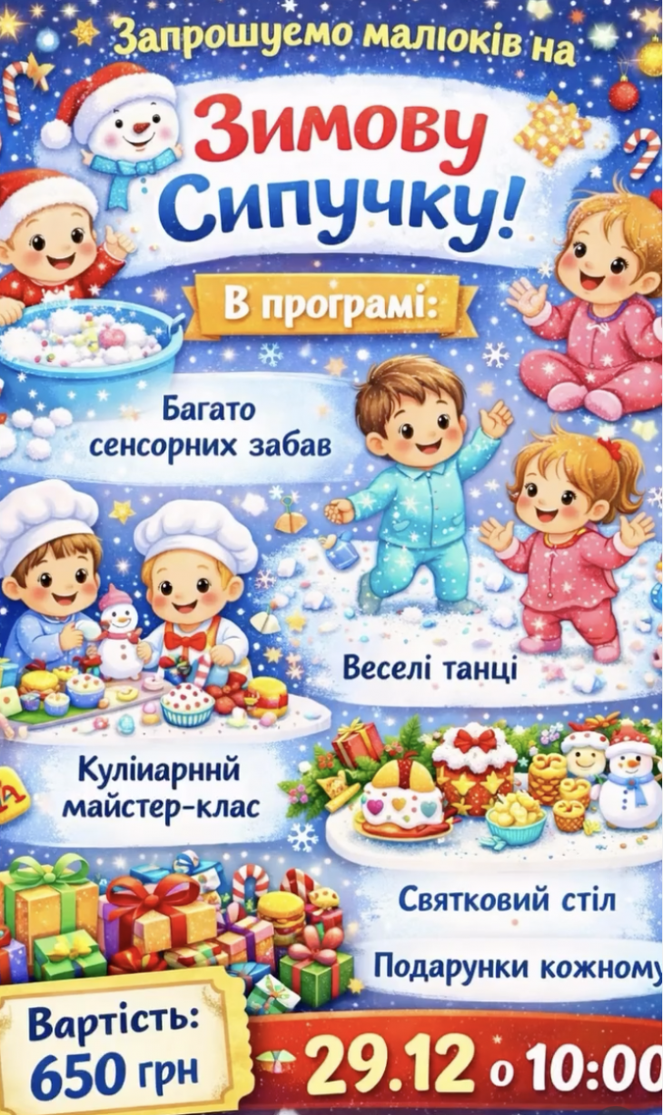 Зимняя сыпучка для малышей 1+