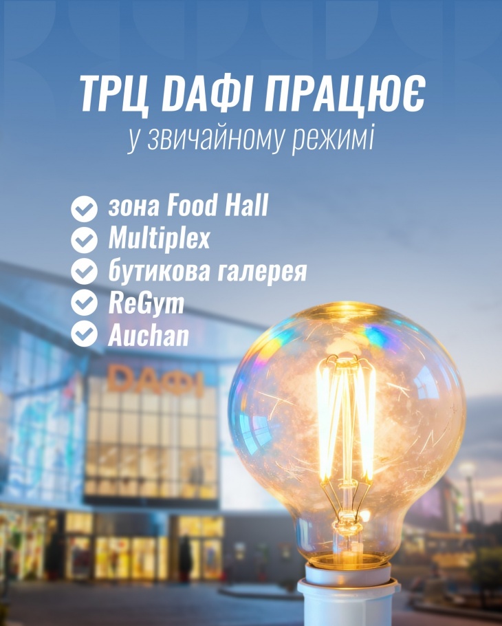 ТРЦ Daфі працює у звичайному режимі