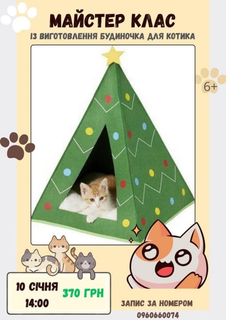 Майстер-клас з виготовлення будиночка для котика.