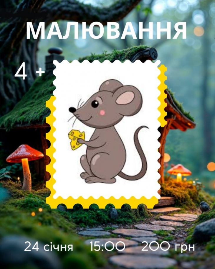 Малювання «Мишеня з сиром»