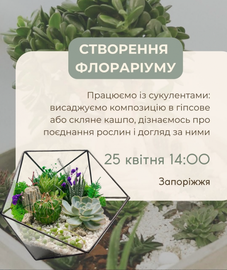Майстер-клас зі створення флораріуму
