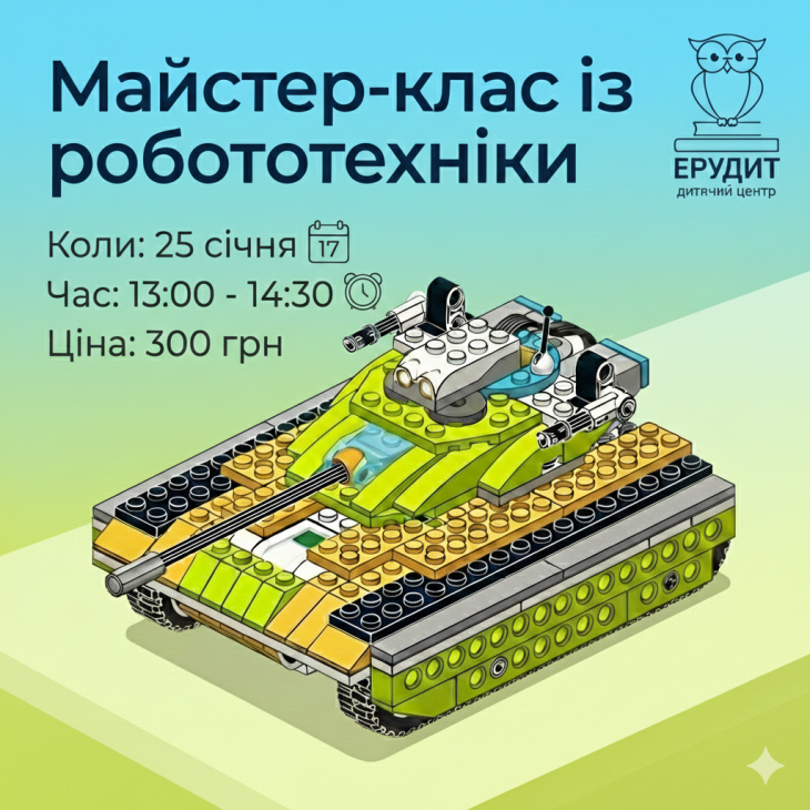 Майстер-клас із робототехніки: будуємо Танк Майстер-клас із робототехніки: будуємо Танк