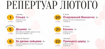 Репертуар февраля в Одесском театре музкомедии