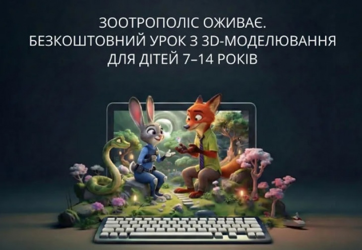 Зоотрополіс оживає: Безкоштовний урок з 3D-моделювання для дітей 7–14 років Зоотрополіс оживає: Безкоштовний урок з 3D-моделювання для дітей 7–14 років