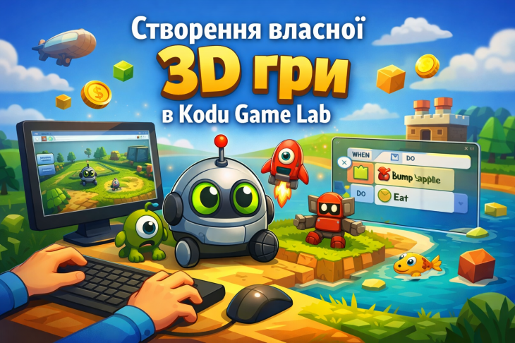 Безкоштовний пробний урок "Створення власної 3D гри в Kodu Game Lab"