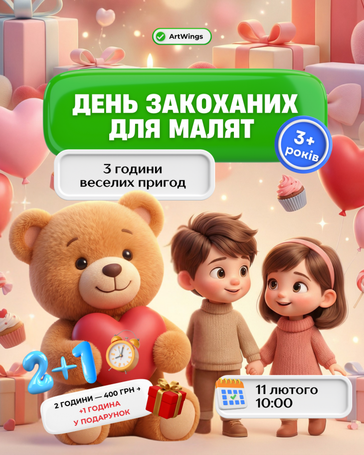 День Закоханих для малят 3+ АКЦІЯ