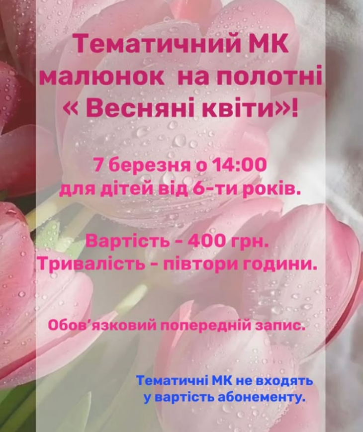 Малюнок на полотні "Весняні квіти"