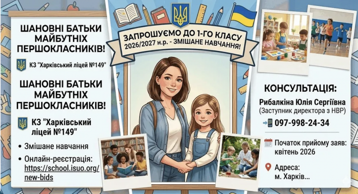 Набір до 1 класу: Харківський ліцей №149