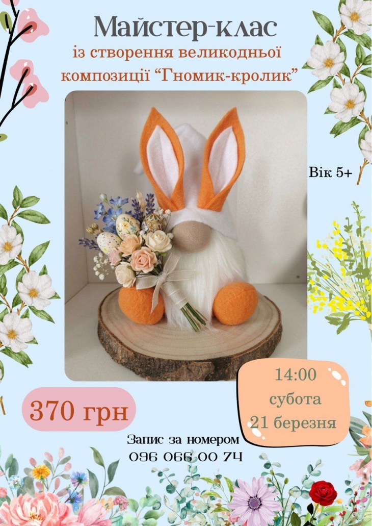 Майстер-клас із створення великодньої композиції "Гномик-кролик" 