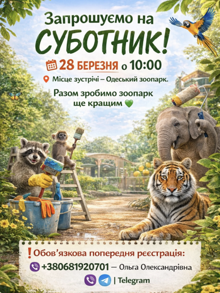 Субботник в Одесском зоопарке