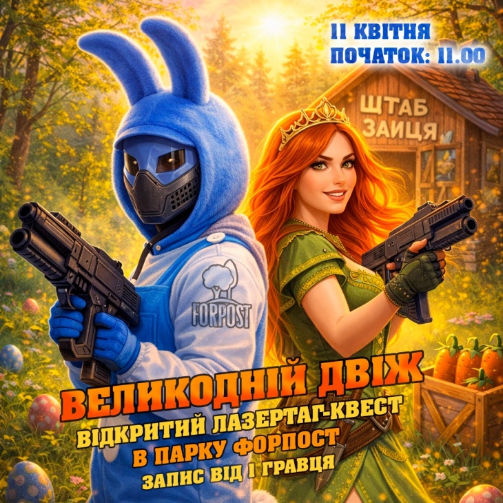 11 квітня. Святковий лазертаг-квест: Пасхальний Двіж 11 квітня. Святковий лазертаг-квест: Пасхальний Двіж