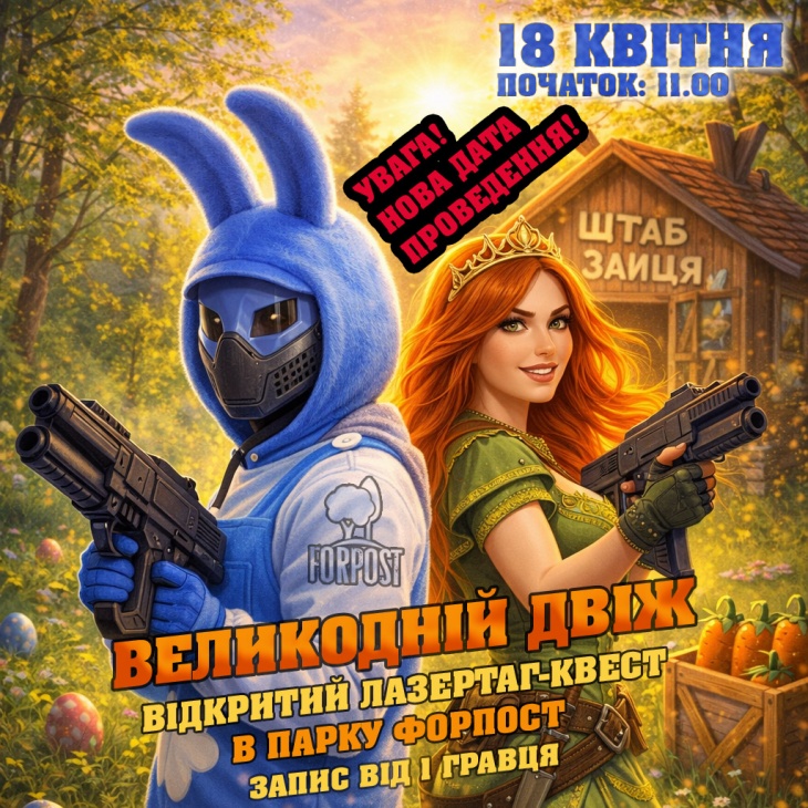 18 квітня. Святковий лазертаг-квест: Пасхальний Двіж