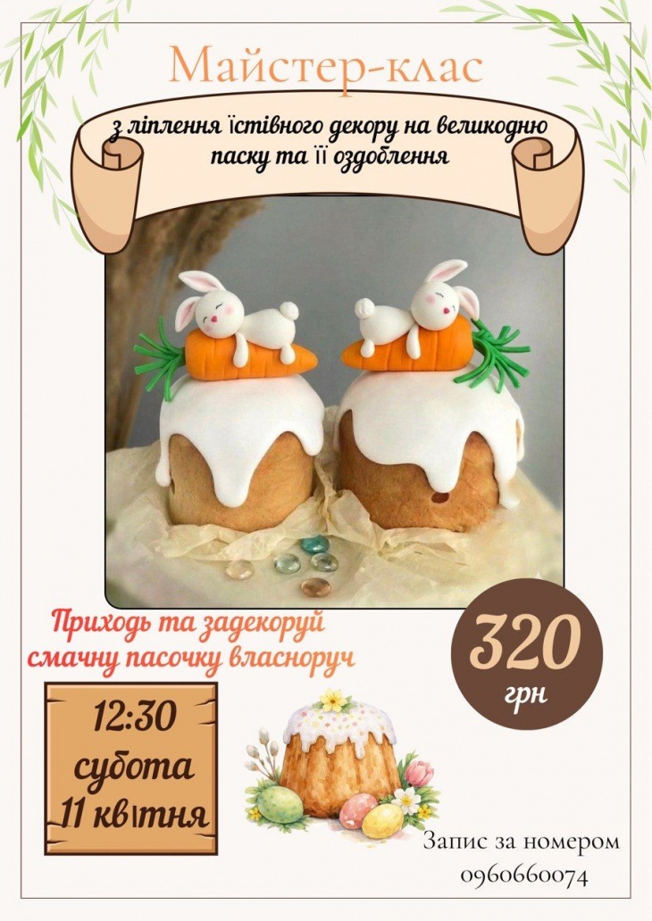 МАЙСТЕР-КЛАС З ДЕКОРУВАННЯ ПАСКИ ТА ЛІПЛЕННЯ ЇСТІВНОГО ДЕКОРУ