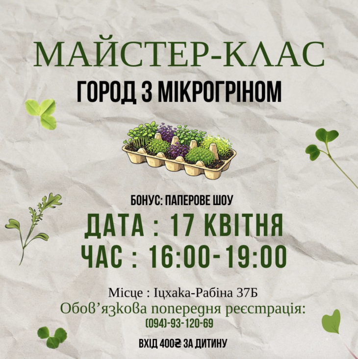 Мастер-класс "Город с микрогрином"
