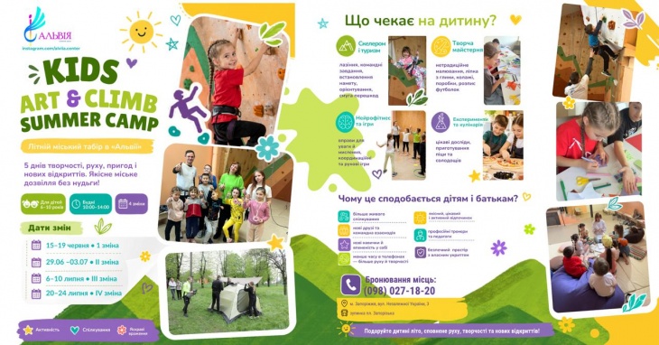 Kids Art & Climb Summer Camp в «Альвії» Kids Art & Climb Summer Camp в «Альвії»