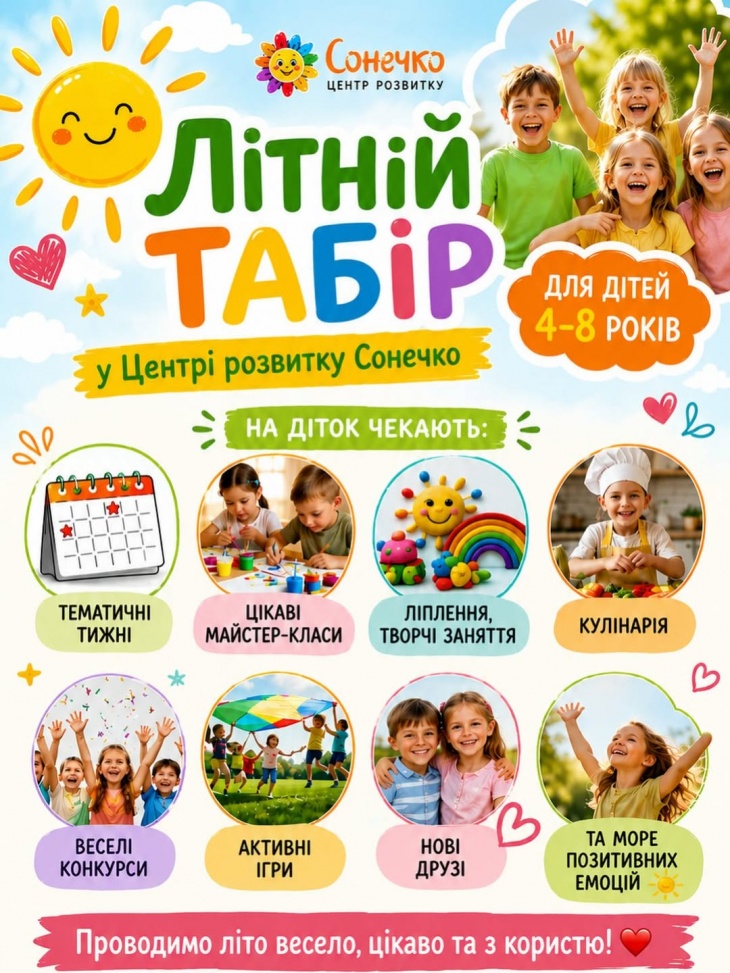 Літній табір у цетрі розвитку "Сонечко"