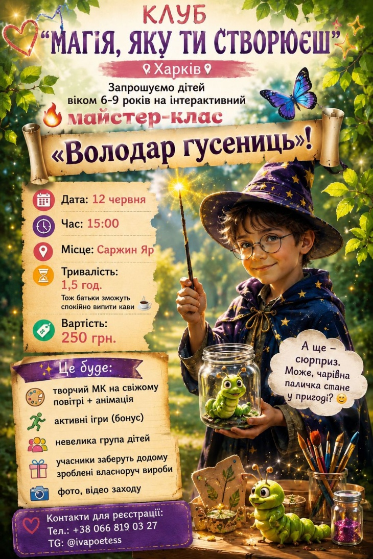 Інтерактивний майстер-клас «Володар гусениць»
