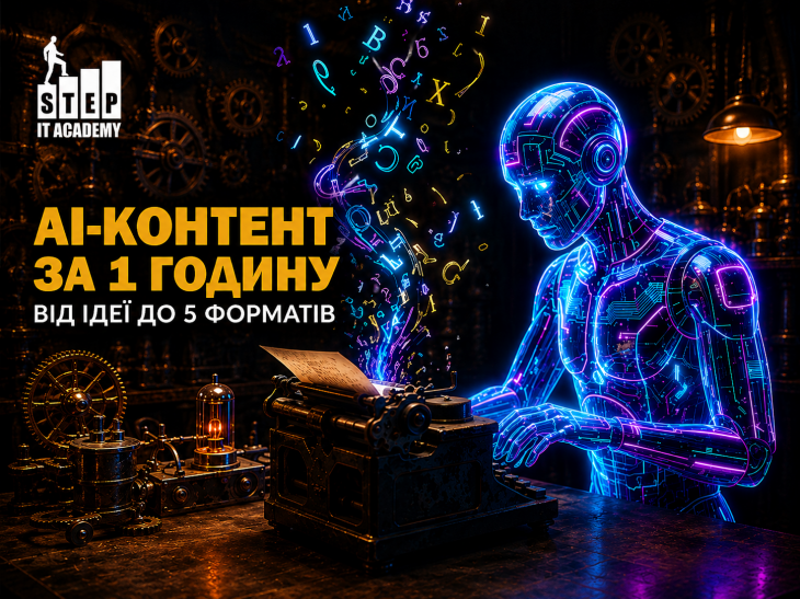 Майстер-клас «AI-контент за 1 годину: від ідеї до 5 форматів» Майстер-клас «AI-контент за 1 годину: від ідеї до 5 форматів»
